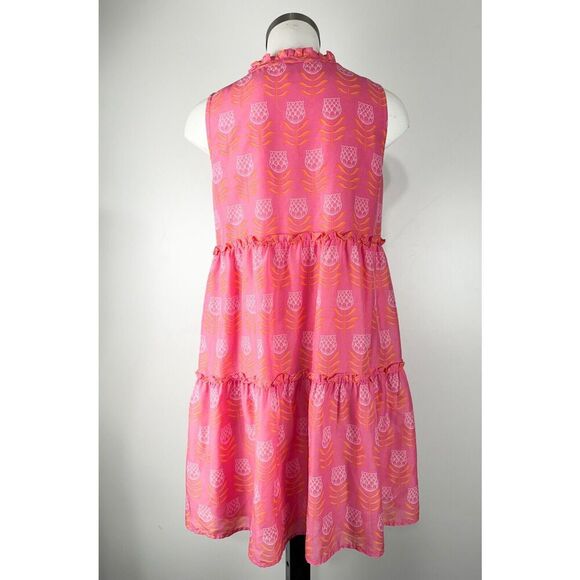 J Marie The Maeve Tiered Sleeveless Dress size Small Pink Coconut Girl - Picture 5 of 7